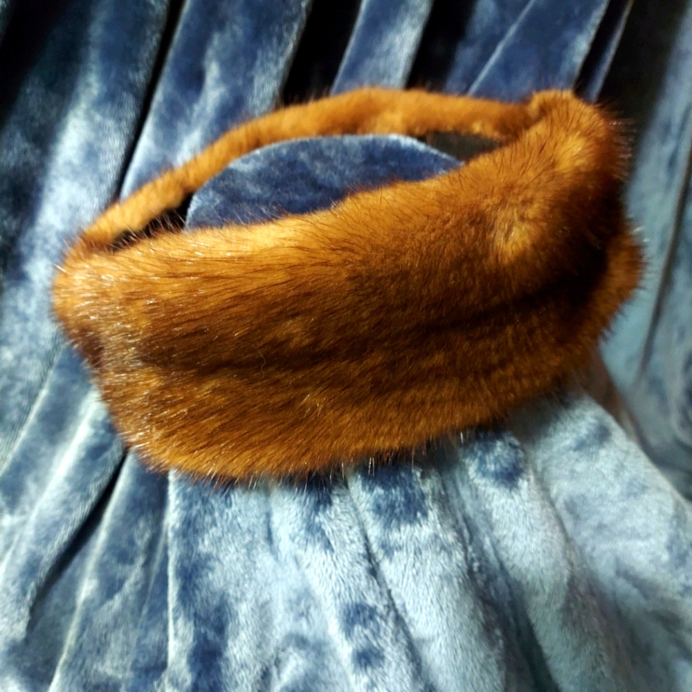 Mink head muffler hat